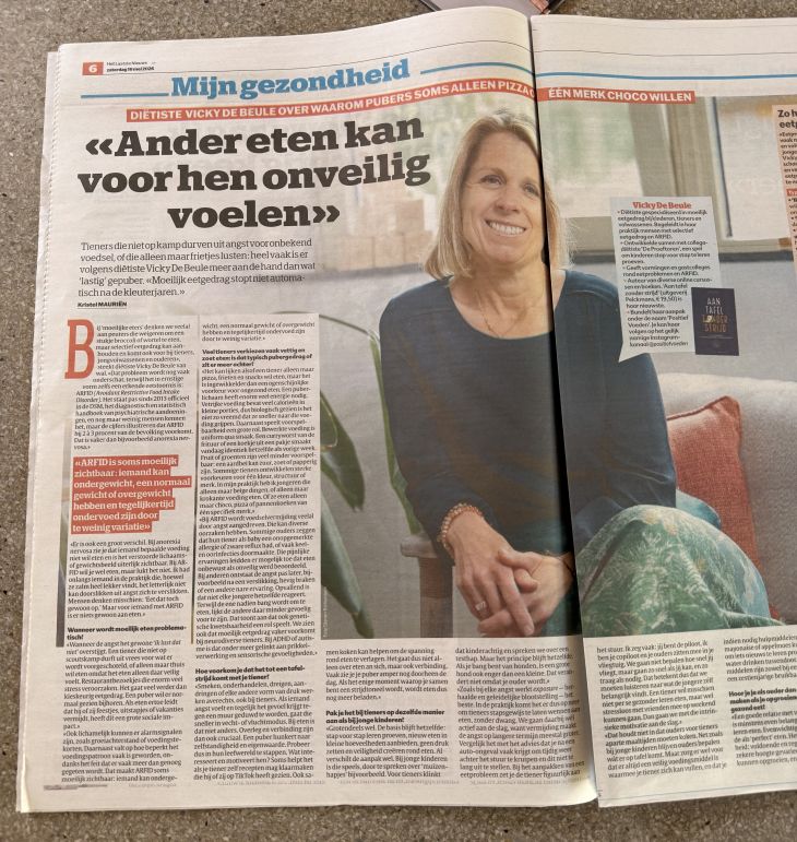 Dietiste Vicky De Beule over moeilijk eetgedrag bij tieners Moeilijk eetgedrag bij tieners in Het Laatste Nieuws