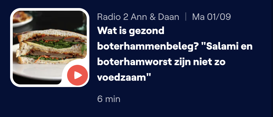 Over gezond broodbeleg op Radio 2